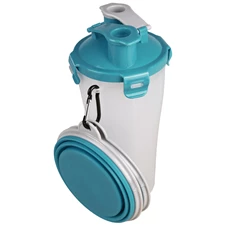 2-in-1-reisbeker-Trinka-voor-water-voer-blauw-grijs